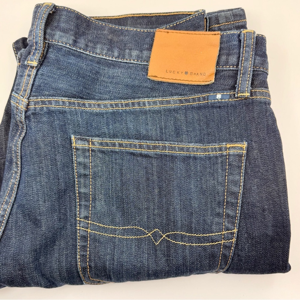 Lucky Brand 221 Original Straight Men's Dark Blue Denim Jeans 34x32